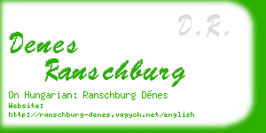 denes ranschburg business card